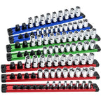 Magnetic Socket Organizer 9-Piece for 1/4, 3/8, 1/2 Sockets Red/Blue/Green
