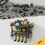 Power Tool Organizer Wall Mount, 150LBS Capacity, 3 Tier, 4 Drill Holders - size: 16.5" Width 3-Tier