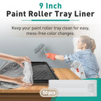 50 Pcs Paint Tray Liners Disposable - 9 Inch Paint Roller Tray Liner - size: 9 Inch