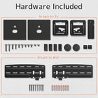 Ultra Slim TV Mount Slim Fit Wall Mount for 43 to 85 inch 2021 Samsung Neo QLED, Q SeriesTVs, Crystal UHD TVs, The Frame TV (excluding Q80A, AU7000), Hold up to 132 lbs, Max VESA 1200x800