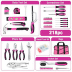 ValueMax Pink Tool Kit, 218-Pieces Home Repairing Tool Set