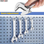 MAXPOWER 4-Pc Adjustable Wrench 6" 8" 10" 12", Smooth Parallel Jaw - size: 6" 8" 10" 12"