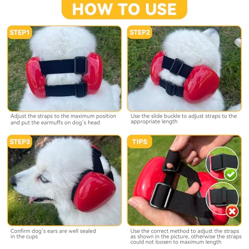 derYEP Dog Earmuffs for Hearing Protection 29dB NRR Ear Muffs Noise Protection (Large, Pink) - color: Pink, size: Large