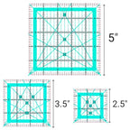 Quilting Rulers,3 Square Quilting Ruler(2.5",3.5", 5") - color: Lake Blue