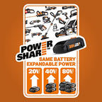 WORX Cordless Reciprocating Saw, 20V Brushless, WX516L.9