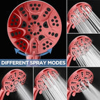 HOPOPRO High Pressure Handheld Shower Head Set with 6 Settings, Ferrari Red - color: Red, style: 6 Modes