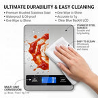 33lb/15kg Digital Food Kitchen Scale, Measuring Recipes Coffee Meat Baking