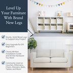 Airy Abode Premium Ash Wood Square Furniture Legs (Full Install Kit) - Pick Your Size and Color - color: Natural Ash Wood, size: 10 Inches