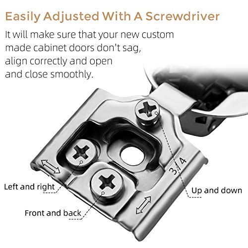 Soft Close Hinges for Kitchen Cabinet Hinges, 3/4 Inch Overlay, 10 Pack - size: 3/4 inch Overlay