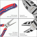 WORKPRO Pliers Set, 5-Piece Premium Cr-V Pliers Kit with Storage Pouch - size: 5-piece