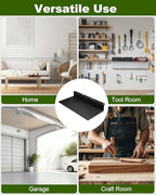 4 Pack 17×8 Inch Metal Slatwall Shelves, Black - style: 4 Pack Black