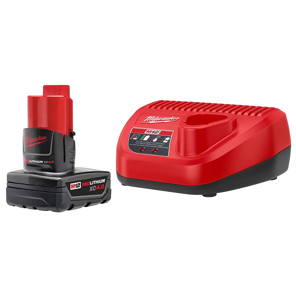 Open Box -  Milwaukee 48-59-2440 M12 12-Volt Lithium-Ion XC Battery Pack Charger Kit