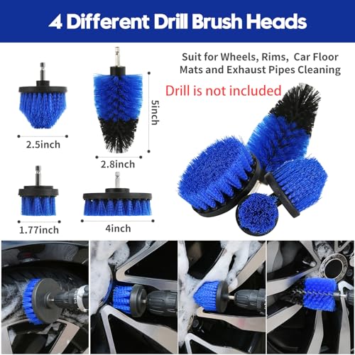 Qydipclin 42Pcs Car Detailing Kit, Car Detailing Brush Set, Car Wash Cleaning Kit, Car Detailing Brushes, Professional Car Care Kit for Interior Exterior Wheels, Blue - size: 42pcs