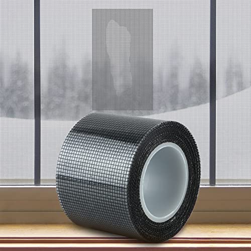 SANKEMU Window Screen Repair Kit 2 in X 16.5FT 3-Layer Strong Adhesive & Waterproof Tape Fiberglass Covering mesh, Repair for Window Screen and Screen Door tears Holes (Pack of 2) - size: 2 in X 16.5FT (Pack of 2)