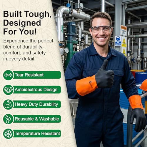 Gastody™ - Chemical Resistant Gloves, Reusable,Heavy Duty Safety Work Gloves,Resist Acid,Oil,Alkali - S-M-L-XL-XXL Size - size: XX-Large, style: Chemical Gloves Set of 2 Pairs