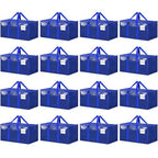 16 Pack Extra Large Clothes Storage Bins with Lids, Moving Bags, Blue - color: Blue, size: 16 Pack