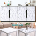 Arthome White Marble Contact Paper - Peel and Stick Wallpaper - Self-Adhesive & Removable Wall Paper for Furniture Desk, Kitchen Countertop, Cabinet, Shelf Liner, Wallcovering, (17"x393") - color: White Marble, size: 17" x 393"