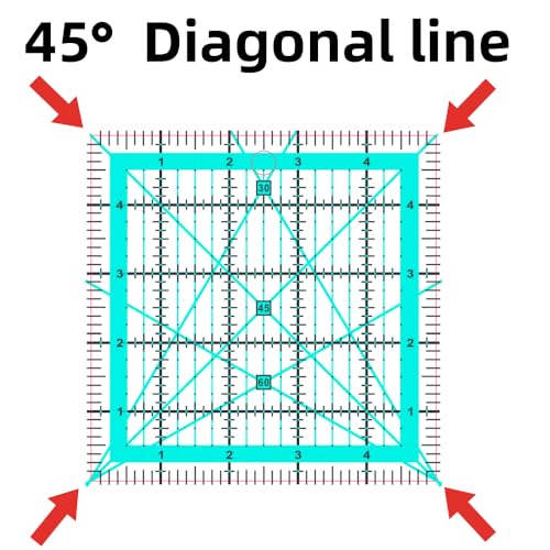 Quilting Rulers,3 Square Quilting Ruler(2.5",3.5", 5") - color: Lake Blue