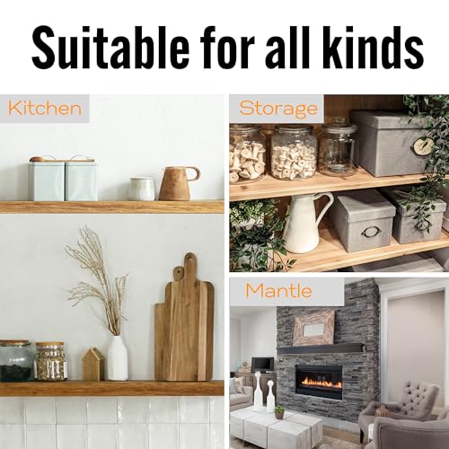 EVALD Heavy Duty Floating Shelf Brackets 6 Inch, Hidden Shelf Brackets with Screws & Anchors, Floating Shelves Hardware, Brackets for Shelves Heavy Duty (6 Pack) - size: 6 Inch, style: 6 Pack Heavy-duty