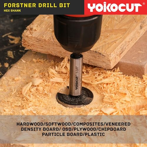 Forstner Bit Set 8Pcs Hex Shank, Wood Drill Bits Set with Multi Sided Shank, Forstner Bits for Woodworking - style: 8PCS Forstner Bits Set