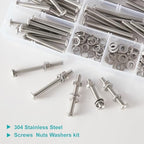 M4 Button Head Socket Cap Screws Bolts Washers Nuts Assortment Kit - size: Button M4x30/35/40/45/50 mm