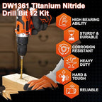 21 Pcs Titanium Coated Twist Hex Shank Drill Bit Set for DE-Walt DW1361
