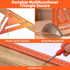 2pcs Rafter Square, 12-inch & 7-inch Carpenter Sqaure Set withWoodworking Pencil, Carpenter Measuring Layout Tool,Aluminum Alloy Triangle Ruler for Woodworking- Imperial - size: 7+12 inch