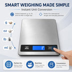 33lb/15kg Digital Food Kitchen Scale, Measuring Recipes Coffee Meat Baking