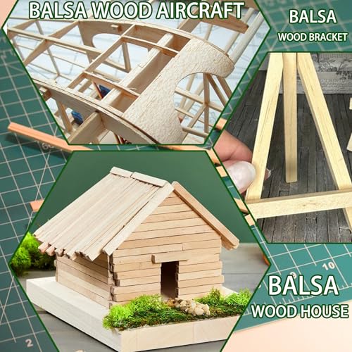 120Pcs 1/8 Inch Balsa Wood Sticks - size: 12" X 1/8" X 1/8" 120pcs