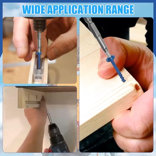 Glarks 100pcs #8 x 1-1/4’’ Pocket Hole Screws with Square Drill Bit Kit, Blue Coated Square Drive Wood Screws, Washer Head Coarse Thread Screw for Woodworking, Furniture - size: 100pcs 8x1-1/4