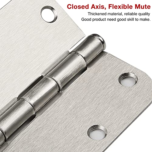 TDCHINGES Rounded Door Hinges Brushed Nickel 3.5 Inch 5/8" Radius 36 Pack - color: Satin Nickel-Rounded, size: 36 Pack