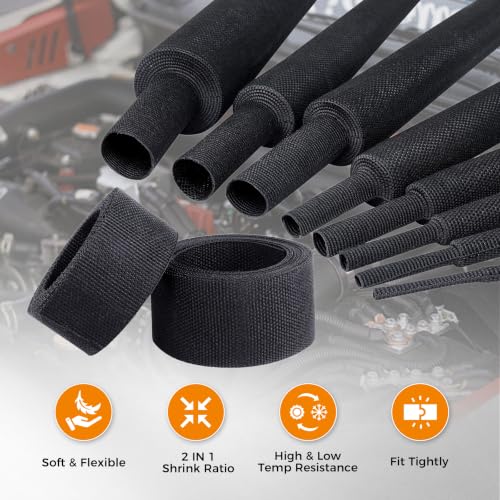 Automotive Heat Shrink Wire Sleeve Cord Protector 1-1/8''-66ft - size: 1-1/8"-66ft