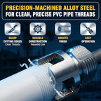 2Pcs Pvc Pipe Threader for 1/2" & 3/4", DIY Home Plumbing Tools Repair Kit - 4 in 1 Water Pipe Thread Cutting Tool for Plastic Pipes, Internal & External Pipe Tapping and Threading Tool for Drill