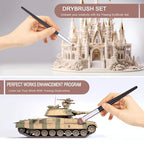 Drybrush Set - Premium Art Paintbrush Set for Miniatures,6 Different Sizes - style: 6P Black