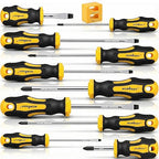 HORUSDY 11-Pieces Magnetic Screw driver, Magnetic 5 Phillips and 5 Flat Head Tips for Fastening and Loosening Seized - style: 11-Pieces Magnetic Screw driver