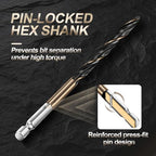 Hex Shank Drill Bit Set 13PCS, HSS Nitriding Coated, 1/16IN-1/4IN