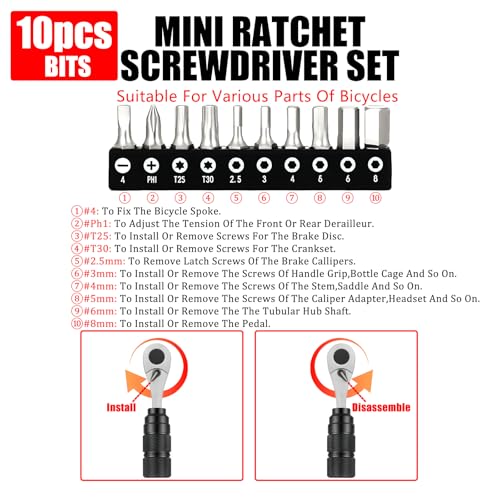 15Pcs Bike Repair Kit Portable, Mini Bicycle Tool set Compact - style: 15Pcs Tool Kit
