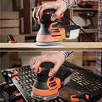 DOVAMAN Orbital Sander, Up to 13000 rpm, 3A Random Orbit Sander, - color: B-orange