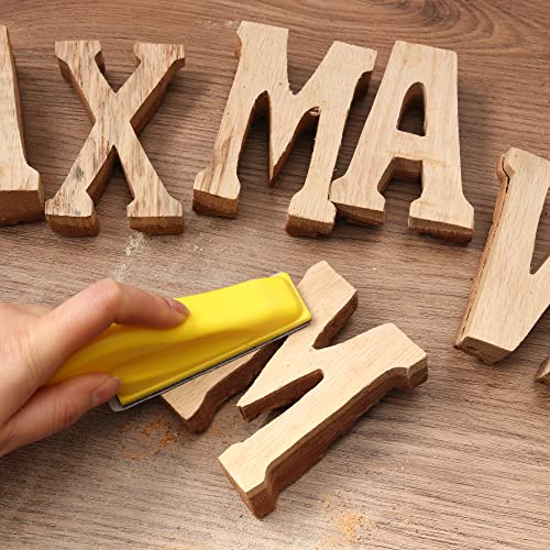 MAXMAN Sand Paper Sanding Block, 70Pcs Sandpaper Assortment, for Crafts - style: Yellow 80-600 Grit