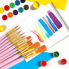 20 PCS Pink Paint Brushes, Nylon Hair Paint Brush Bulk for Acrylic Painting, Cruft Brushes Set for Watercolor Face Detail Painting - color: Pink