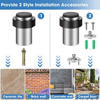 Chumia 6 Pcs Floor Mounted Door Stopper Stainless Steel,Silver - color: Silver