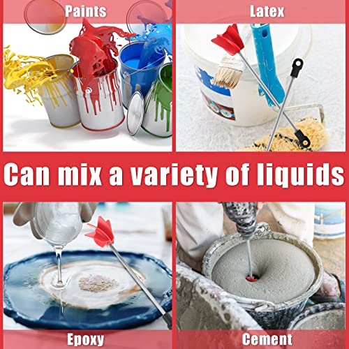 Loosh 3 Pcs 11" Paint Stirrer for Drill, Paint Mixer Attachment, Red - color: Red, size: 11"