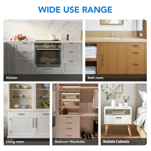 HOME EDIT Matte Black Cabinet Handles 5 Inch Pulls 10 Pack - color: Matte Black, size: 5 inches Hole Center