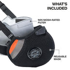 Klein Tools 60506 N95 Reusable Face Mask with Replaceable Filter, NIOSH Approved, Adjustable Head Straps, Hand Washable, Anti-Fogging