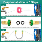 Short Metal Garden Hose Connector 10FT, Stainless Steel Small Hose Extension Adapter for Hose Reel, Flexible, Lightweight & Heavy Duty Water Pipe, No Kinking Outdoor Water Hose for Yard - size: 10FT