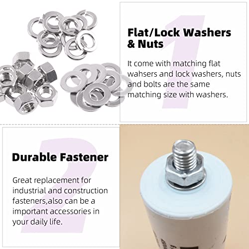 Swpeet 150Pcs Metric 304 Stainless Steel M4 Hex Nuts and Flat Washers with M4 Split Lock Washers Assortment Kit, Coarse Thread Hexagon Nut for Home Automotive Shop Use - size: M4 Hex Nuts & Washers