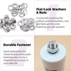 Swpeet 150Pcs Metric 304 Stainless Steel M3 Hex Nuts and M3 Flat Washers with Split Lock Washers Assortment Kit, Coarse Thread Hexagon Nut for Home Automotive Shop Use - size: M3 Hex Nuts & Washers