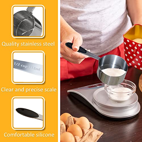 2PCS 1/2cup(118ml) Measuring Cup, Stainless Steel Measure Scoop - size: 1/2cup