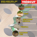 5/8"x 9" Auger Drill Bit for Wood, Hex Shank Tri-Flute Drill Bits, Ship Auger Long Drill Bit for Soft and Hard Wood, Plastic, Drywall, Tree Stump and Composite Materials - size: 5/8 Inch, style: Length: 9"