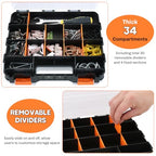 Small Parts Organizer Storage Case Tools Box 34-Compartments - color: Orange